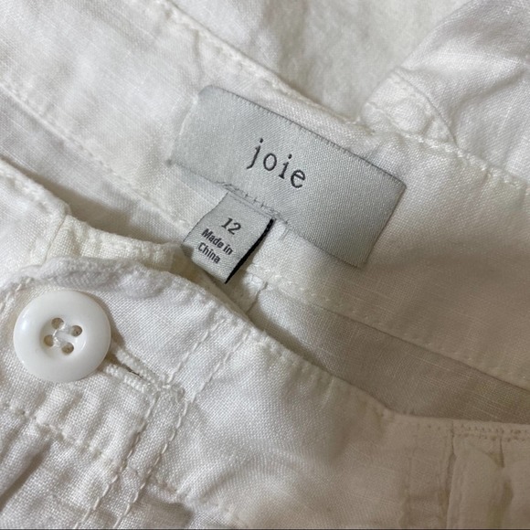 Joie Telutci Lace-Up Linen Cargo Pants White Size 12 - Picture 11 of 13
